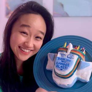 Cathy Ang Instagram - I HOSTED A BAKING SHOW 👩‍🍳 So grateful that I could host last weekend’s @nailedit challenge - to build Fei Fei’s rocket out of CAKE! Over 1600 people attended the #naileditathome event, and I got to meet bakers (even toddler bakers kekeke) all across the country ❤️ Here’s my version - thank you all so much for making this happen 🙏
.
.
.
#naileditathome #overthemoon #overthemoonnetflix #netflix #nailedit #baking #bake #host #cake #rockettothemoon #rocket #homebaking #netflixseries #netflixfilm #netflixfamily #tv