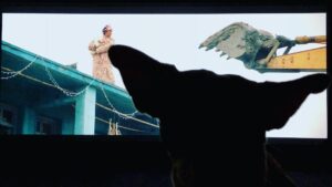 Cathy Yan Instagram - Piglet in front of Dead Pigs (or...Bailey at our color session). Coming at ya Sundance!