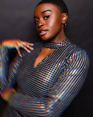 Celia Rose Gooding Instagram - sequins in chicago.
•
Something super casual for @startrek Mission Chicago! 
📸: @marcjfranklin 
👗: @ramybrook 
💄: @celenagram 
#StarTrekChi #StarTrekStrangeNewWorlds