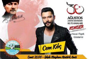 Cem Kılıç Instagram - 30 Ağustos Zafer Bayramı Kutlamalarında Sinop’ta olacağım.  İskele Meydanı Atatürk Anıtı’nda Buluşalım. 🇹🇷
@sinopbelediyesi  @nuansofficial