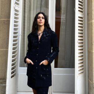 Cemre Ebüzziya Instagram - Merci my CHANEL family for having me again, what an elegant collection - cannot wait to wear the black leather jumpsuit, pastel dresses and gold embroidery looks💌 @chanelofficial @sophiebruneau @madeleine_ablc @ania_grzeszczuk @wendyiles_hair