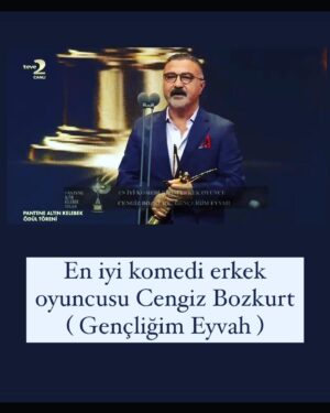 Cengiz Bozkurt Instagram - Siz sevenlerimin büyük katkısıyla alınmış bir ödül. Onun için ödüllerin en kıymetlisi. Oy kullanan herkese teşekkür ederim. Daha da iyi projelerde buluşmak üzere. @altinkelebekturkeyofficiall @gunaykaracaoglu #altınkelebeködülleri #altınkelebek
