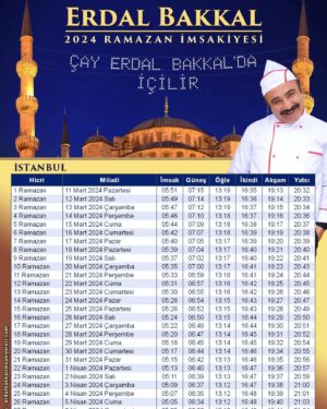 Cengiz Bozkurt Instagram - Sakarya Üniversitesi’nden Sinan İlyas hocamızın 12 küsur yıldır bıkmadan usanmadan bütün illerimiz ve sayısız dünya şehirlerini kapsayan 2024 yılı Erdal Bakkal imsakiyelerini indirebilir, buzdolabınıza iliştirebilirsiniz. Ellerine sağlık hocam, hepinize mutlu Ramazanlar diliyorum. www.erdalbakkalimsakiyeleri.com