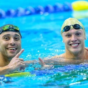 Chad Le Clos Instagram - What a day, 14th consecutive 100 fly national title, birthday presents, and shared gold Medal 🥇 with @waterbendar ❤️ one of the most memorable birthdays ever, thanks to Matt for a great race and to all the supports who cheered us on ❤️Paris here we come #gold #tie #paris2024