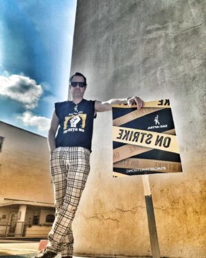 Chad Lindberg Instagram - "Striking" a pose today on the front lines. Still  out here fighting for what's right. #sagaftrastrike #sagaftrastrong 💪🎭