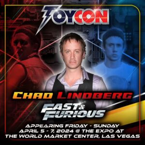 Chad Lindberg Instagram - THIS WEEKEND LAS VEGAS! 🎲🔥 I'll be appearing today, Saturday, and Sunday for the Las Vegas ToyCon!!! Come say hello to me and Mama Lu!!!! Tickets for the @officialvegastoycon are available!! See you this weekend! 

Posted @withregram • @officialvegastoycon Everyones favorite #fastandfurious character #jesse and his #jetta @chadlindberg will be appearing at the Las Vegas #toycon and we can't wait!