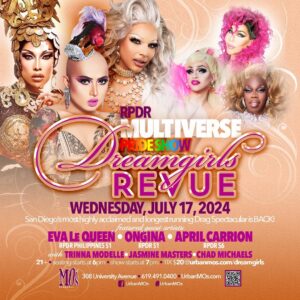 Chad Michaels Instagram - July! Pride! Cosplay! Extravaganza!
The table is set at The @dreamgirls_revue and @urbanmos for a spectacular month of shows so make your reservations at:
Urbanmos.com/Dreamgirls

#dreamgirlsrevue #urbanmos #sandiegodrag #mosuniverse #celebrityimpersonator #sandiegonightlife #hillcrestnightlife #hillcrestsandiego #sandiegoartist #sandiegodragqueen #sandiegoeats #sandiegoentertainment #sandiego #sandiegodrag #sandiegotourism #rupaulsdragrace #chadmichaels #mosgirls #drag #dragqueen #sandiegoevents #dragqueensofinstagram #dragshow #sandiegofun #sandiegocabaret #sandiegoqueens #2024