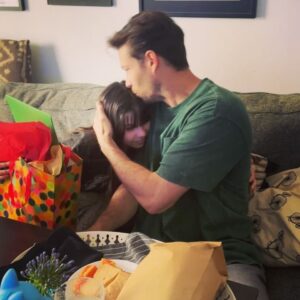 Chadd Smith Instagram - Father’s Day weekend wrap up 🤖🤌🏼 bike rides✅ beat borderlands 3 with mini me✅ bbq with the Big Man✅ tossin around the pigskin✅ dad jokes delivered from daughter 🦾🤡