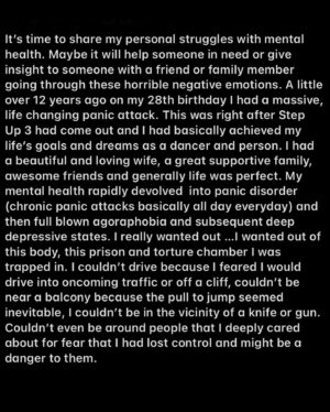 Chadd Smith Instagram - In this post I’m going to share my struggles with panic,anxiety and depression. Swipe on to read my story. I’d like to start here with a quote from my brother tWitch “Dance constitutes a lot of the conversation that I have, while I’m not a ridiculous wordsmith and I can’t clearly verbalize the things that I’m feeling sometimes, I’d say that I can emote how I feel by dancing, 100 percent of the time, and fearlessly at that.”