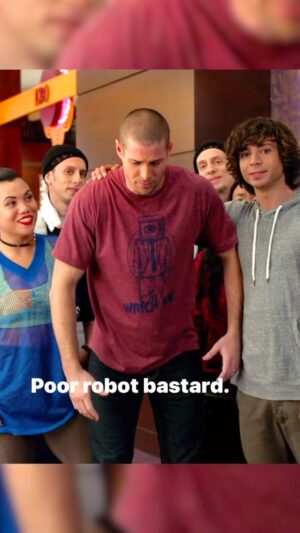 Chadd Smith Instagram - Poor Robot Bastard Aka Robot meet cute with @jajavankova from Step Up All In 🦾🥹 #robogirl #stepupallin #maddchadd