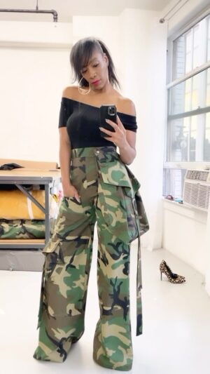 Charketa Glover Instagram - Ok so here’s the truth: I was a little nervous to release the Charlie Camo pants.I designed them over 7 months ago, took me forever to source the hardware and master the concept of the oversize pocket that turns into a crossbody bag. Everybody I shared the design with said “Char, WHY IS THE POCKET SO BIG”?? 😩 I replied “exactly!” Why not?! <Insert dramatic hand gesture> One of the challenges of being a fashion designer is trusting yourself. And I promised myself for 2024 and beyond I’ll do that a bit more✨ • Pre-Order almost SOLD OUT! 💅🏽 #TheFLYgirlsgetit ❣️