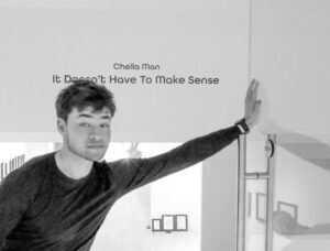 Chella Man Instagram - install day

𝙄𝙩 𝘿𝙤𝙚𝙨𝙣’𝙩 𝙃𝙖𝙫𝙚 𝙏𝙤 𝙈𝙖𝙠𝙚 𝙎𝙚𝙣𝙨𝙚
Hannah Traore Gallery
Thursday, February 8

two days till opening night !!

The ten year timeline of the final, curated sketches exhibit as windows into fragmented stories of my life. There are works torn from my high school notebooks and more recent pen work on clay canvas. At its core, my work welcomes a collective yearning for a unified sense of safety.