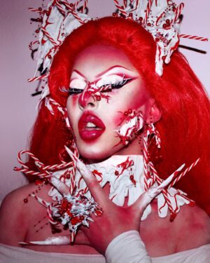 Cherry Valentine Instagram - Anyone else turn into one giant sweet tooth this time of year? 🦷 Getting creative with the candy canes off the Christmas tree! 🎄

I love creating these themed fantasies! Using full face of @anastasiabeverlyhills, contacts from @ttd_eye and customised @eldorafalseeyelashes in style B802 ♥️