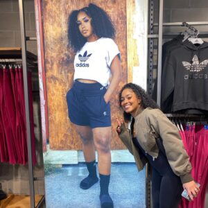 Cheryl Des Vignes Instagram - I can’t believe I’m really featured in an Adidas store 🥹 Such a cool experience with an amazing crew. I couldn’t have asked for a better first big shoot surrounded by cool people 🫶🏾