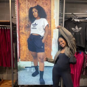 Cheryl Des Vignes Instagram - I can’t believe I’m really featured in an Adidas store 🥹 Such a cool experience with an amazing crew. I couldn’t have asked for a better first big shoot surrounded by cool people 🫶🏾