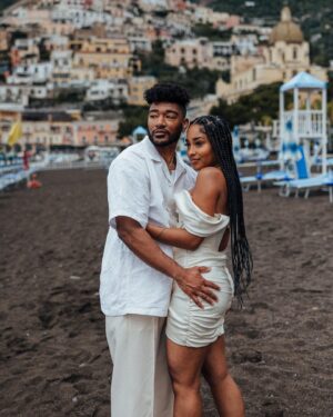 Cheryl Des Vignes Instagram - Saying some player shit to a girl I always wanted 🏁

Two weeks in Italy at the beginning of May also marks 1 year of our engagement. Decided we couldn’t go to a place as beautiful as the Amalfi Coast and not celebrate by finally taking engagement photos. Somehow we got down to these 10, but we’ve been staring at all 90 since we got them back lol. Maybe we’ll go through them all on YouTube 🤔

📸: @amalfitana_photographer 
🏎️: @spiderlifestyle