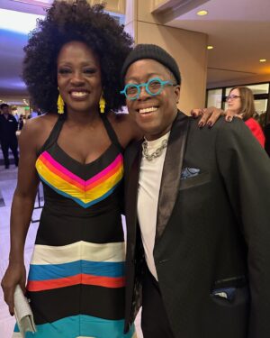 Cheryl Dunye Instagram - The Academy’s Governors Awards was so special. I witnessed Euzhan Palcy receive an Honorary Oscar for her ground breaking work in cinema — she was the first black woman to direct a studio movie.  Also got to connect with Angela and Viola. And bumped into Ryan Coogler and Zinzi Evans too. AND last but not least reconnected with Jonathan Majors. So much love in the building. @euzhanpalcyofficial @bassettvance @im.angelabassett @lakariniux @theacademy @violadavis @lovecrafthbo