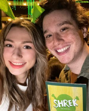 Chester Rushing Instagram - Celebrating our 7th anniversary with a fantastic night at the theater! 🎭 Ava & I had an amazing time watching “Shrek the Musical.” Here’s to many more years of love & laughter together!

 #Anniversary #ShrekTheMusical #TheaterNight #loveandlaughter #7yearsstrong