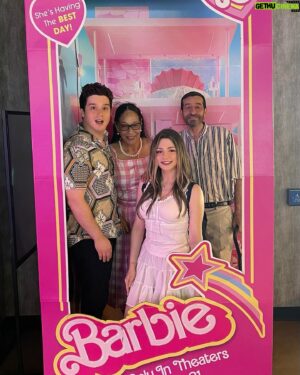 Chester Rushing Instagram - Family Time at the Movies!🍿 My Mother got all dolled up in her Barbie cosplay, @miiumaux was stunning, my dad ate that whole tub of popcorn & I realized how magic it was. Getting to have family time like this was something we all needed. Now…. How do I get out of this doll box? 😂✌️#barbie #movie #familytime