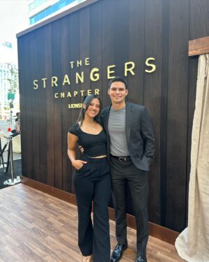 Cheyenne Isabel Wells Instagram - Thanks to @njmcdonough for letting me hide during this scary movie. @thestrangersfilm premiere was a great time 💀

@lionsgate @lionsgatehorror #thestrangers