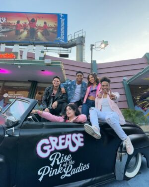Cheyenne Isabel Wells Instagram - The Frosty Palace at @melsdrivein was a dream! A Pink takeover….A vegan milkshake called 🍭The Olivia 🍭heck yeah! Thank you so much to everyone involved it was soooo much fun! 

These shakes might be staying on the menu! Go check them out! 🍔🥤🍭🍟

AND stream Grease: Rise of the Pink Ladies now on @paramountplus 💋