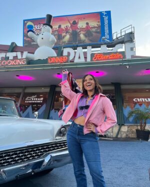 Cheyenne Isabel Wells Instagram - The Frosty Palace at @melsdrivein was a dream! A Pink takeover….A vegan milkshake called 🍭The Olivia 🍭heck yeah! Thank you so much to everyone involved it was soooo much fun! 

These shakes might be staying on the menu! Go check them out! 🍔🥤🍭🍟

AND stream Grease: Rise of the Pink Ladies now on @paramountplus 💋