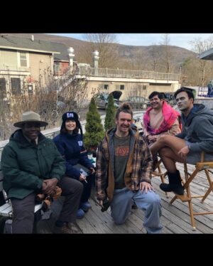 Cheyenne Jackson Instagram - (This is Devon.  He’s a tech genius who can’t live without his infrared sauna or a strong statement hat.) Right before the pandemic hit, me and some of the funniest and finest people I’ve worked with made a little movie way up in the Catskill Mountains.  It was 17 degrees some days and it was the most fun ever.  Well...our movie #WerewolvesWithin opens today in theatres and on VOD everywhere on 7/2.  It’s certified fresh on #RottenTomatoes 🍅 and @joshruben is responsible for the magic & madness you see onscreen.  Please check it out. 🐺 #WerewolvesWithin #IFC