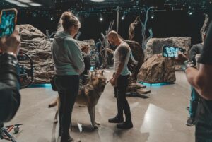 Chris Daughtry Instagram - Chris & Mando behind-the-scenes on the video shoot for 'Pieces' 👽🐺

Check out the Official Music Video at YouTube.com/daughtry (link in bio)

#daughtry #chrisdaughtry #wolf #newsingle #musicvideo #behindthescenes