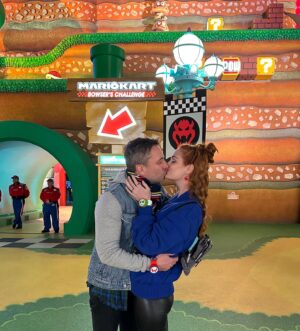 Chris Hardwick Instagram - It’s-a-us! Thank you @nintendoamerica & @unistudios!!! Going to the opening of #SuperNintendoWorld #AtUniversal last week was a lifelong gaming dream come true. It’s fully immersive and really does feel like you’re in a Mario game. There is a great AR Mario Kart ride, a bunch of mini games that interact with your power up band, and a themed restaurant with yummy food. @lydiahearst & I had the bestest bestest time!