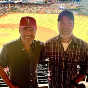 Chris Harrison Instagram - A rare photo with my big brother taking in a rare moment in history. Last night our beloved @rangers won the World Series. We are world champs!!!Something we’ve waited 52 years to celebrate.  This franchise has been a part of the fabric of my family and my hometown of Dallas since I was a year old.  So many great memories and experiences were forged with this team at the ballpark over my lifetime. It’s what my brother, dad and grandfather would bond over. My kids grew up going to games. My late grandmother was there when I threw out the first pitch on my 40th. The last 24 hours has been spent texting with family sharing our love. So last night and this season is historic and special but the last 52 years, most of which we stunk up the joint, were really what made last night so memorable for many of us fans. It was worth the wait. Thank you Texas Rangers baseball…for all of it