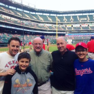 Chris Harrison Instagram - A rare photo with my big brother taking in a rare moment in history. Last night our beloved @rangers won the World Series. We are world champs!!!Something we’ve waited 52 years to celebrate.  This franchise has been a part of the fabric of my family and my hometown of Dallas since I was a year old.  So many great memories and experiences were forged with this team at the ballpark over my lifetime. It’s what my brother, dad and grandfather would bond over. My kids grew up going to games. My late grandmother was there when I threw out the first pitch on my 40th. The last 24 hours has been spent texting with family sharing our love. So last night and this season is historic and special but the last 52 years, most of which we stunk up the joint, were really what made last night so memorable for many of us fans. It was worth the wait. Thank you Texas Rangers baseball…for all of it