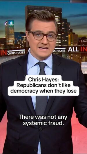 Chris Hayes Instagram - After former President Donald Trump and House Speaker Mike Johnson gave a joint speech on “election integrity,” @chrislhayes provides a reality check: “Republicans just don’t like democracy when they lose.”