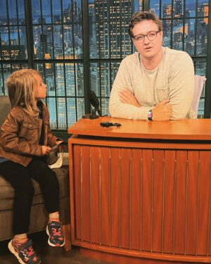 Chris Hayes Instagram - Elevating this to the grid, by popular demand. David and Anya in 30 Rock for Take Your Kids to Work Day.