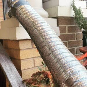 Chris Hayes Instagram - Socially distanced trick or treat candy tube ready to go. (I should note this was *not* my handiwork. The kids and their very talented babysitter made it.)