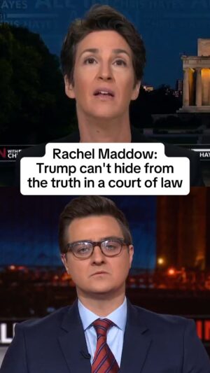 Chris Hayes Instagram - @maddowmaddow breaks the justice system former President Donald Trump faces in his criminal trial. “It’s an adversarial, fair process, and when you lie, your lie is exposed,” she tells @chrislhayes, “pouting doesn’t count, and yelling doesn’t count, and threats are illegal. And it’s compulsory and the truth gets proven.”