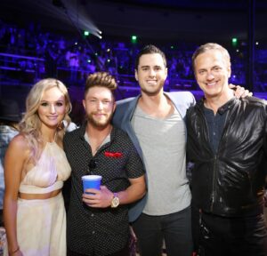 Chris Lane Instagram - The year was 2016..just had my first song on the radio..I was playing the @iheartcountry festival in Austin Texas… i didn’t know it at the time but @tompoleman introduced me to my future wife that night. 4 years after meeting / this photo we were dating and then engaged. Yesterday-8 years later I played the festival for my second time and we got to reminisce on that night and I got to personally Thank Tom for that introduction on April 30 2016
-by the way who let me wear my hair that high 😩🤦‍♂️