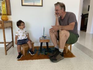 Chris Noth Instagram - Morning teatime and a Very important discussion on the nature of trucks-