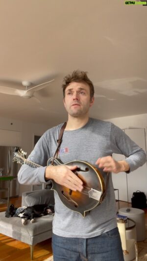 Chris Thile Instagram - Spoiler and I spent the afternoon shedding the new @nickelcreek material. He’s not impressed with my progress.