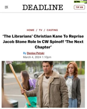 Christian Kane Instagram - Very excited to finally announce this! Stay tuned for more in the next few days. @thecw @officialdeandevlin @electricentertainmentofficial @jessicagreen #kaniacs #thelibrarians #jacobstone