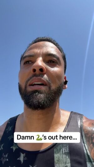Christian Keyes Instagram - Grateful to be able to get some work in earlier today. Y’all please be careful when you’re hiking out￼ here in Cali… W￼e occasionally see rattlesnakes, but there are other types of snakes out here as well, and other dangers. #IAintWantNothing #ChristianKeyes #AllTheQueensMen
