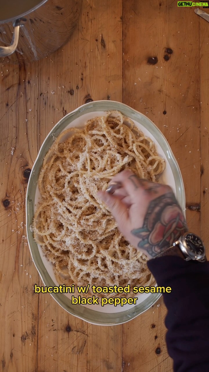 Christian Petroni - 15.3K Likes - bucatini w/ toasted sesame #food