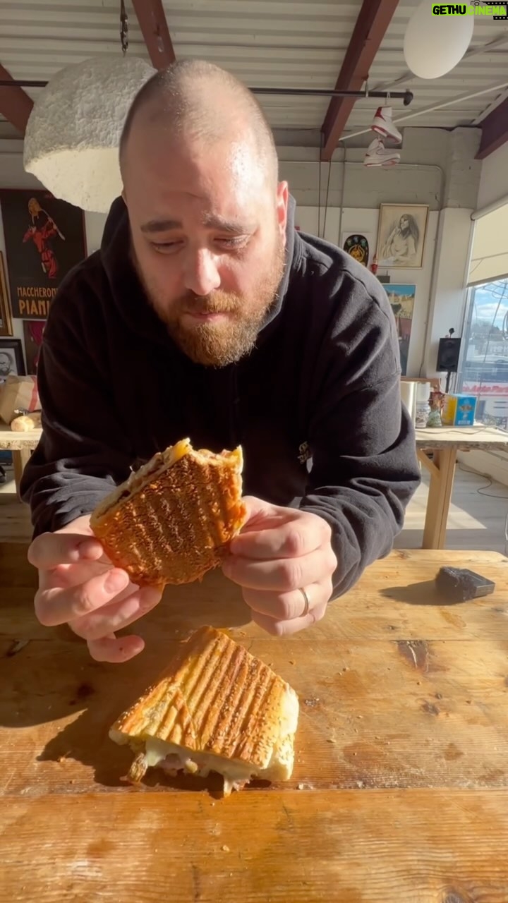 Christian Petroni - 8.4K Likes - a simple & satisfying panini with my pops
pickled eggplant, provolone,
spicy soppressata & Calabrian chili