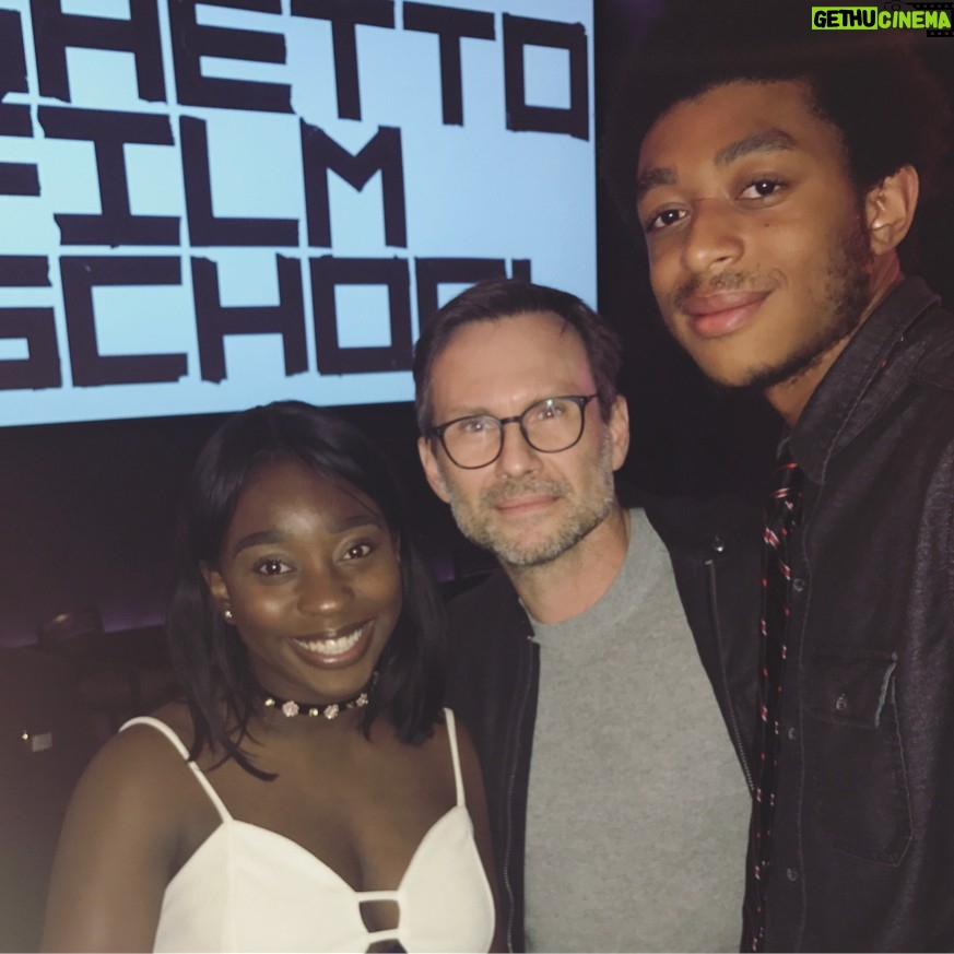 Christian Slater - 5.1K Likes - A year ago I got to meet the talented team behind this short film when we workshopped the script during a table read. After only ten days of shooting in London, @ghettofilmschool premiered Genesis at the @paleycenter. Congratulations to Romeo Ortiz, Kyra Peters and the rest of the @ghettofilmschool team on an incredible accomplishment. You demonstrated the talent, work ethic and teamwork that this business requires. @ghettofilmschool you are making good on your mission to develop the next great generation of American storytellers. Thank you for including me in the creative process and I can't wait to see the work of your alums in the years to come.