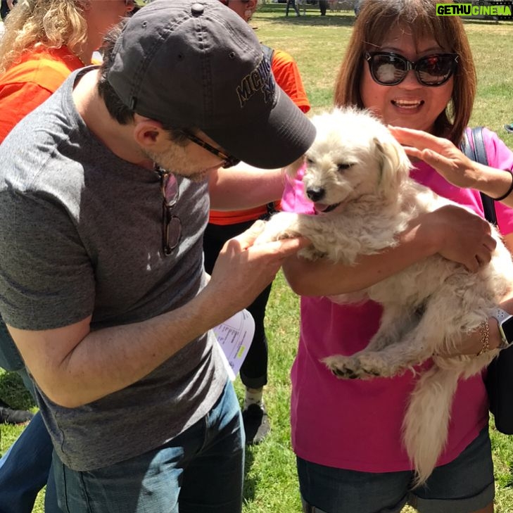 Christian Slater - 9.6K Likes - My wife and I spent an incredible morning with @bestfriendsanimalsociety at the NKLA Super Adoption, open today and tomorrow at Warner Center Park in Woodland Hills. There are hundreds of puppies, dogs, cats and kittens that are hoping to find a home this weekend. Please stop by and meet them and all of the wonderful volunteers and organizations that commit their time and resources to saving the lives of innocent animals. Thank you @emmyrossum and @samesmail for introducing us to this amazing organization and for asking for donations to @bestfriendsanimalsociety instead of wedding gifts. We sponsored an hour of adoptions today in your honor! #SaveThemAll
