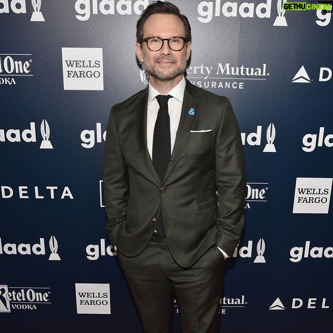 Christian Slater - 5.9K Likes - Can you tell that I had a great time at the GLAAD awards? Thank you @glaad for inviting me to present with @carlychaikin, thank you @helloross for the hug, thank you @brooklyntailors for proving that my wife was right when she told me I should buy a green suit, and most of all thank you @rosie @therealdebramessing and Billy Porter, gifted artist and deserved winner of the Vito Russo award, for the uplifting and inspirational words charging us to be better humans and stronger allies. Thank you for letting me be part of such a special evening.