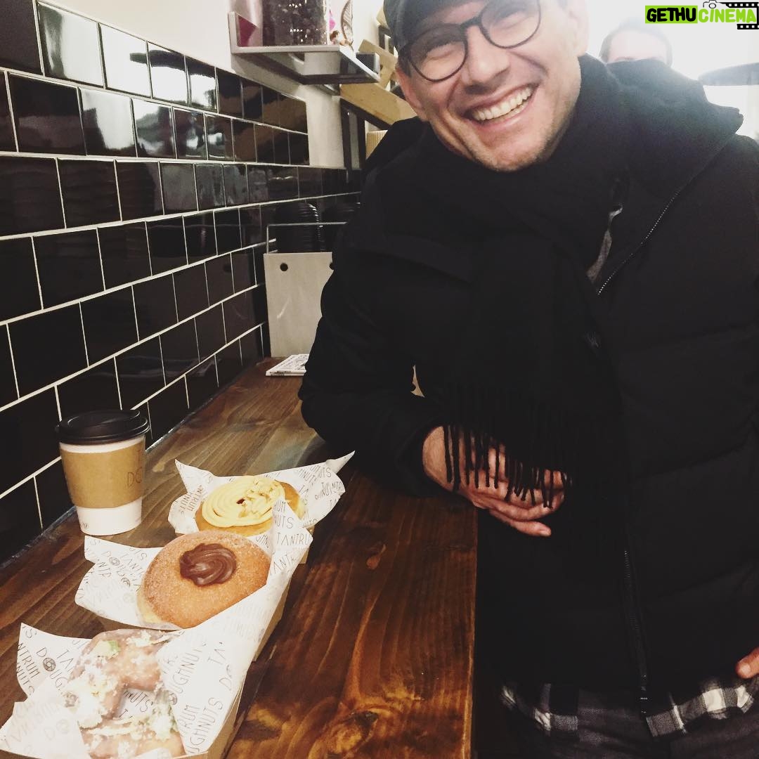 Christian Slater - 7.5K Likes - You can't see the rest in this photo but I had to try them all. Thank you @tantrumdoughnuts!!