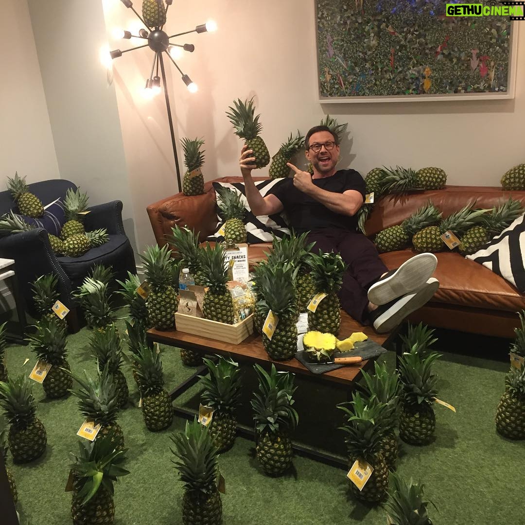 Christian Slater - 7.2K Likes - Colbert thinks he pranked me by filling the green room with 100 pineapples but the joke is on him because now that's in my rider. Thanks for having me on, @colbertlateshow!!