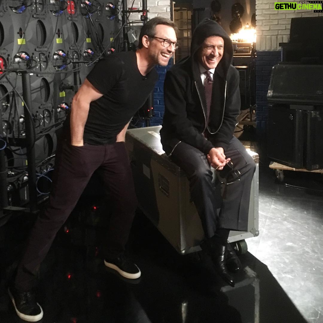 Christian Slater - 4.2K Likes - Having fun ahead of tonight's @colbertlateshow! Watch us at 11:35/10:35c on #cbs
