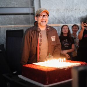 Christian Slater Instagram - So lucky to get to celebrate my birthday with my work family @samesmail @carlychaikin @portiadd @ramimalek @whoismrrobot and to my wife I love you and thank you for sending me a red velvet cake!! My favorite! #48
