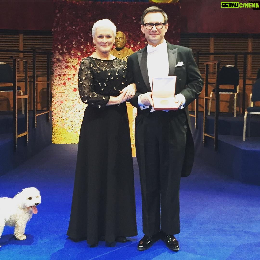 Christian Slater - 7.2K Likes - On set filming The Wife with the stunning and talented Glenn Close and her dog Pip.